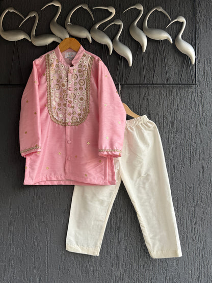 Pink Yok Embrodried Kurta Pyjama set