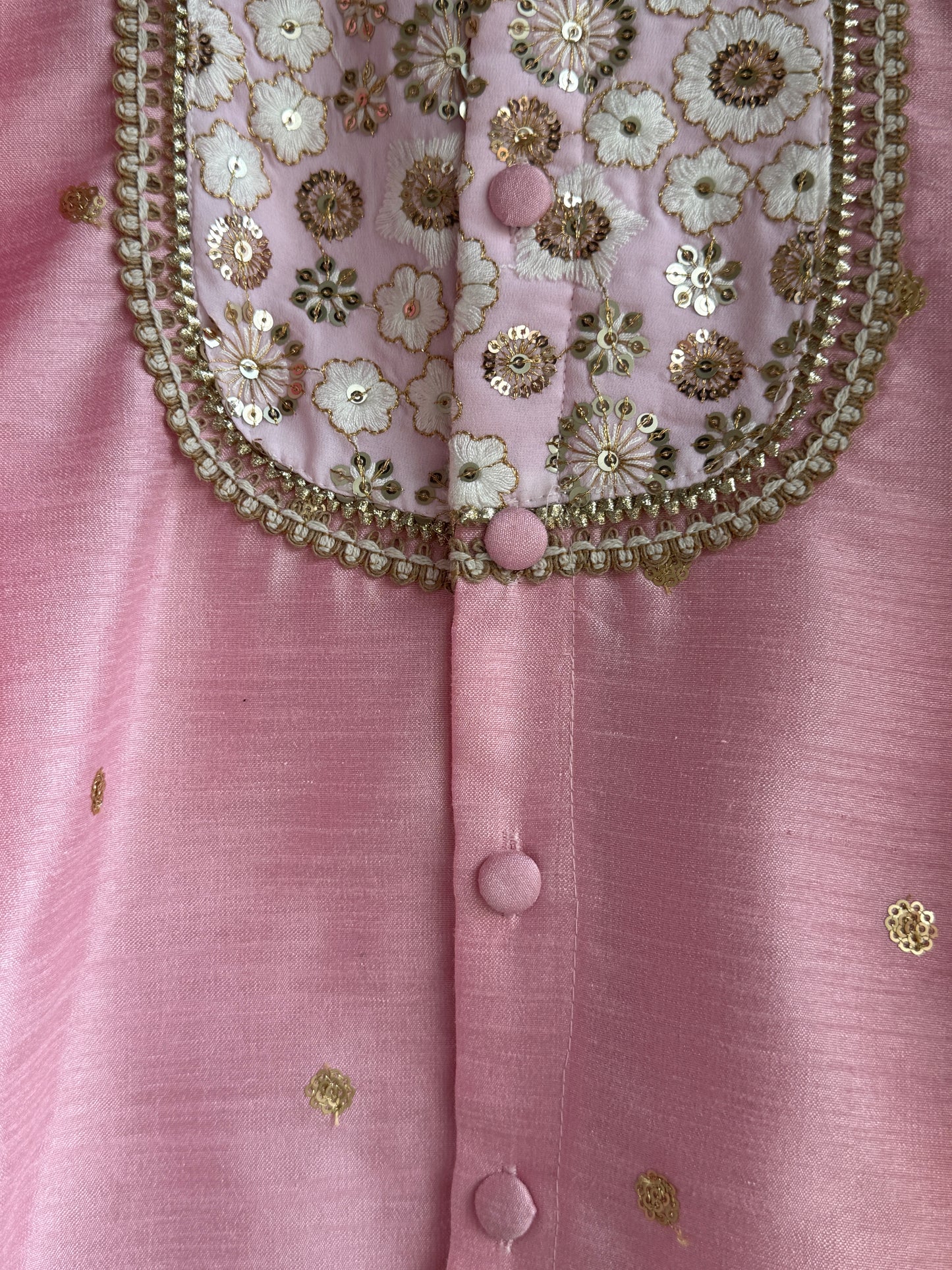 Pink Yok Embrodried Kurta Pyjama set