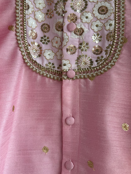 Pink Yok Embrodried Kurta Pyjama set