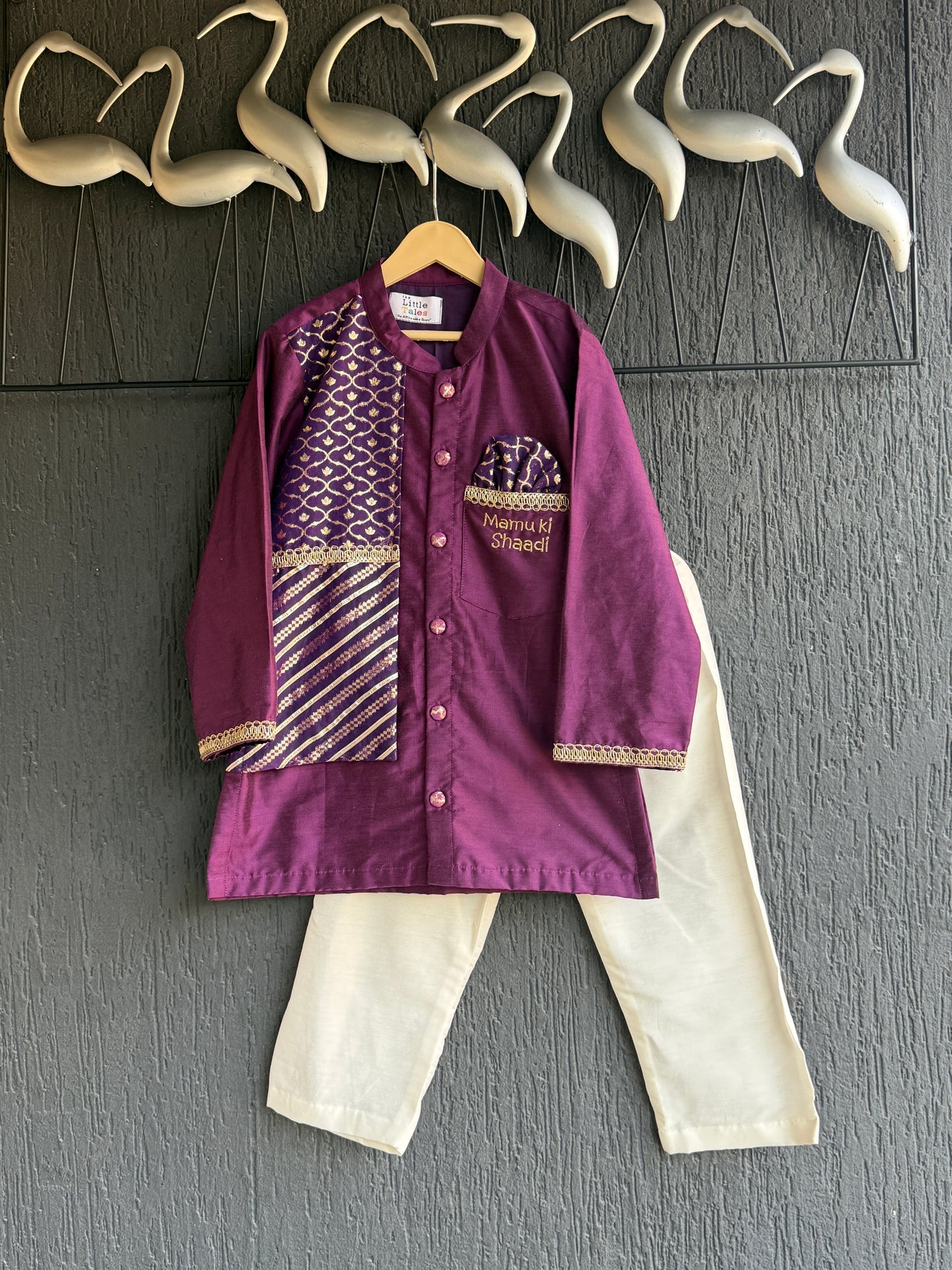 Purple Kurta with Attached Jacket (MAMU KI SHAADI)