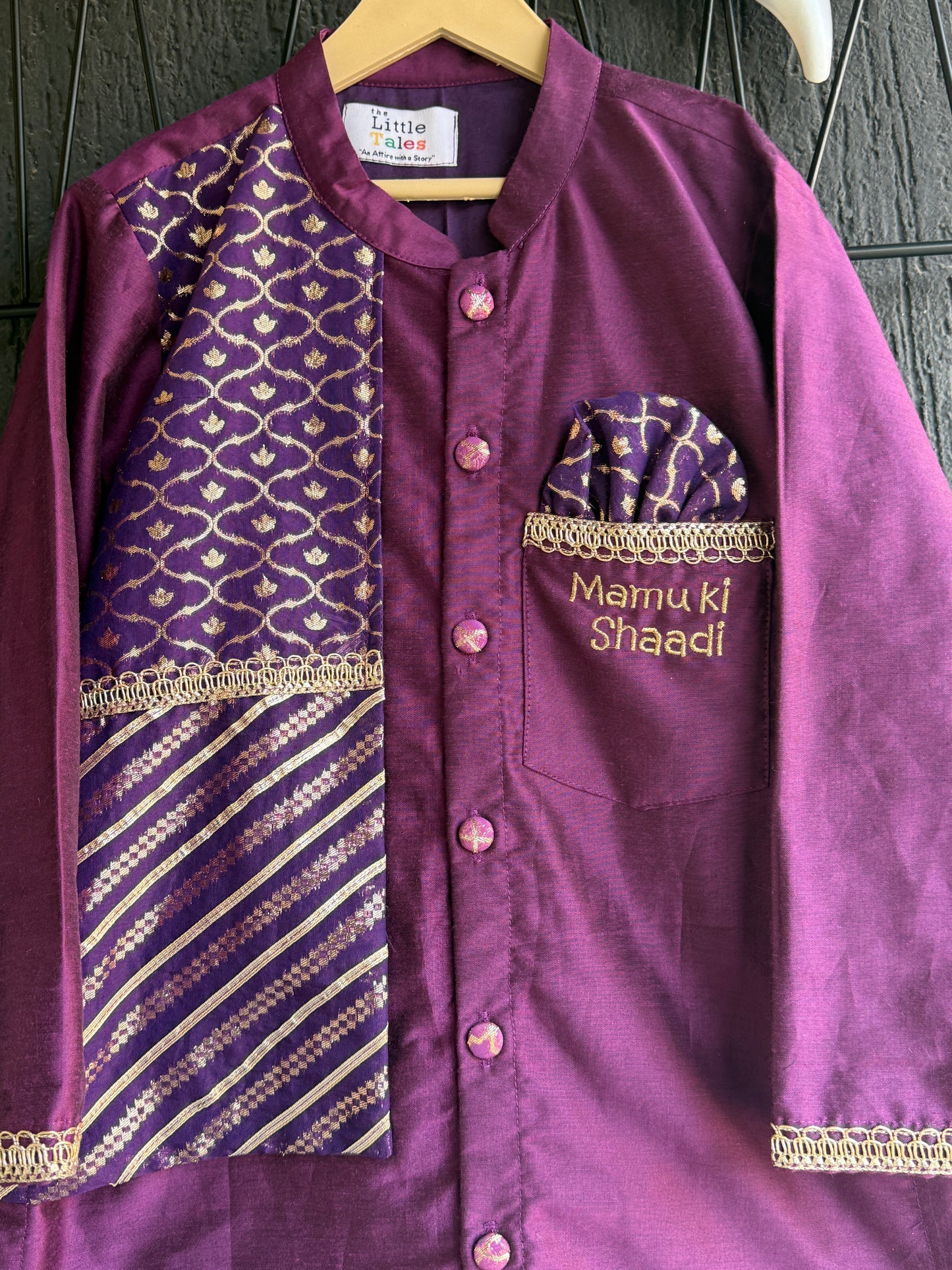 Purple Kurta with Attached Jacket (MAMU KI SHAADI)