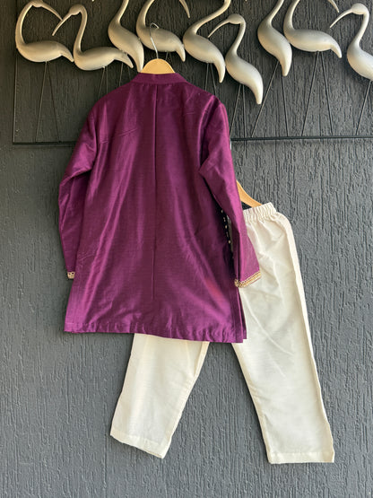 Purple Kurta with Attached Jacket (MAMU KI SHAADI)