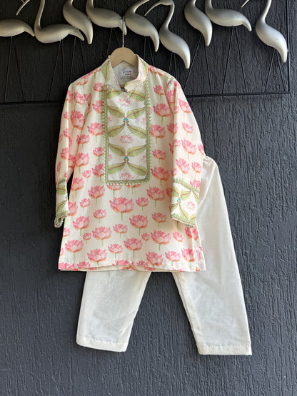 Lotus Printed Kurta with bottoms