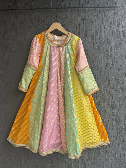 Multicolor Chanderi Anarkali set