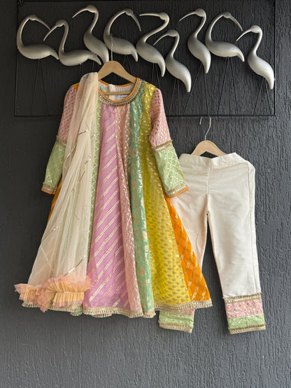 Multicolor Chanderi Anarkali set