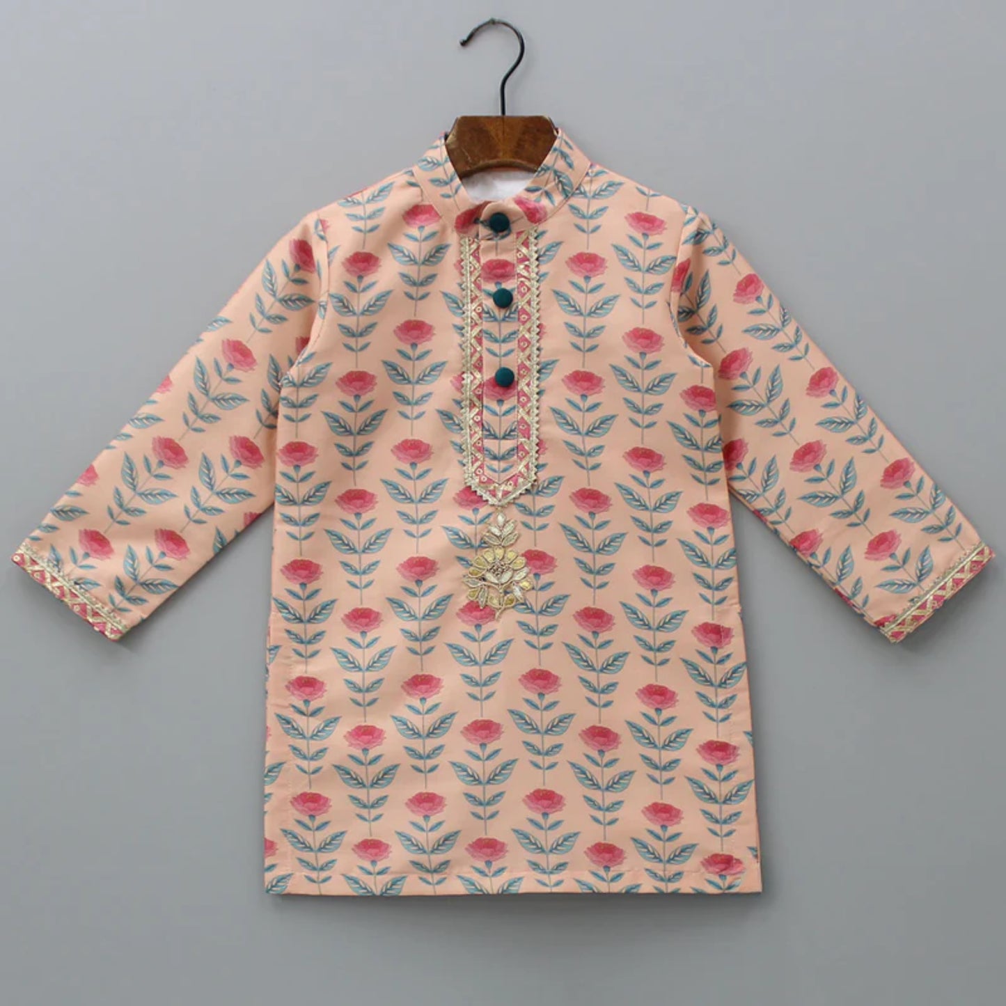 Rose printed kurta pyjama set