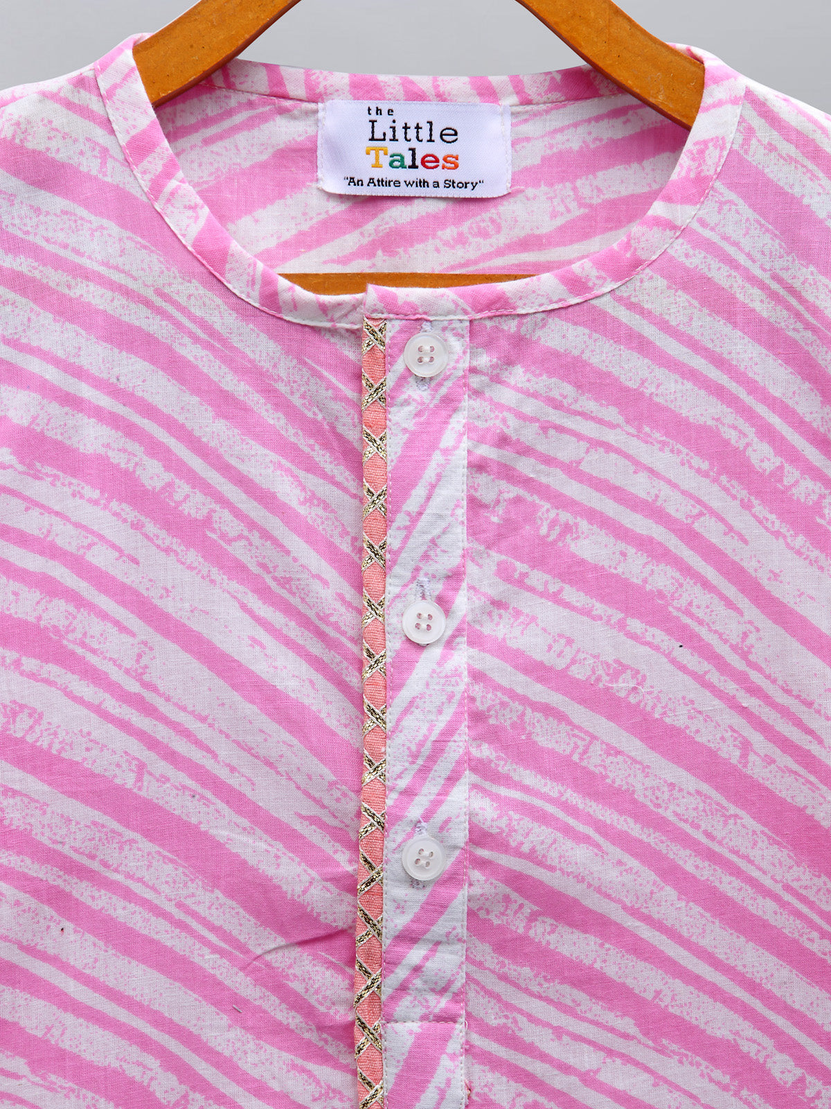Light Pink Printed Kurta with Pyjama
