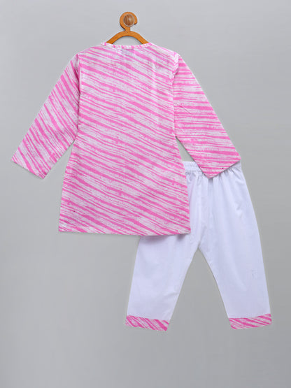 Light Pink Printed Kurta with Pyjama