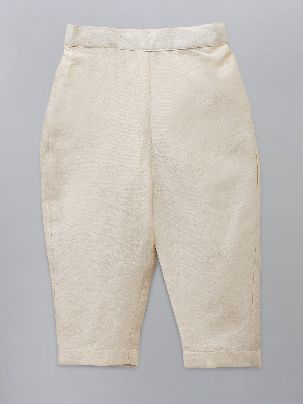 Offwhite Embroidered Silk Bandhgala with Silk Trousers